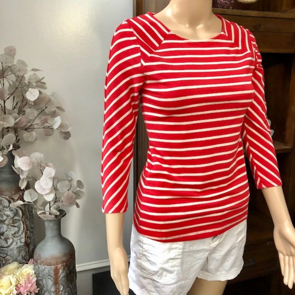 Pretty Coral Striped Top - Picture 4 of 6